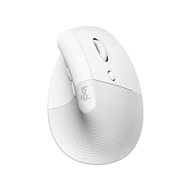 Logitech Lift for Mac, mouse ergonomico wireless, Bluetooth, clic silenzioso, smartwheel silenziosa, 4 pulsanti personalizzabili, per macOS/iPadOS/MacBook Pro/Macbook Air/iMac/iPad - OffWhite
