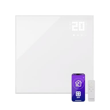 Klarstein Stufa a Infrarossi con Termostato, Stufa Elettrica 360 W, Pannello Radiante Smart Home per Installazione a Parete con Controllo App & Rilevamento Finestre Aperte, per Locali Umidi, Senza CO2