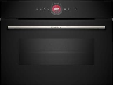 Bosch CMG7241B2, Forno compatto combinato con microonde da incasso, HomeConnect, AirFry: friggere ad aria direttamente da casa tua, Display TFT Touch, Nero, 60 x 45 cm