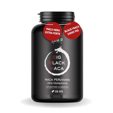 Maca nera Extra Forte 10000 mg,Maca Peruviana uomo e libido e vigore,integratore Black maca andina Resistenza e Virilità per Uomo miglioramento Prestazioni Fisiche e Mentali Durevoli