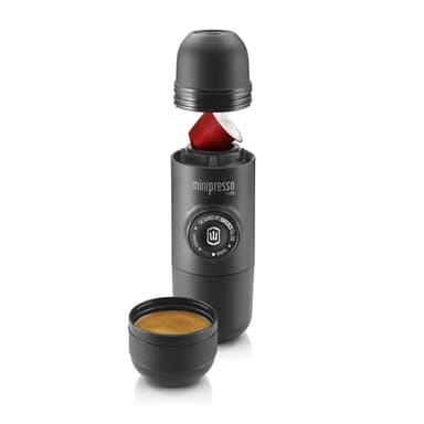 WACACO Minipresso NS, Caffettiera Portatile, Azionabile Manualmente, Macchina Espresso Portatile, Compatibile con Capsule *Nespresso®* (capsule originali NS e compatibili), Caffettiera da Viaggio