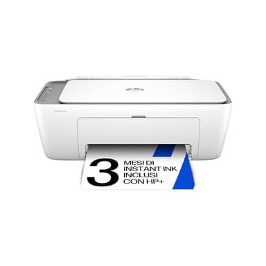 HP DeskJet 2820e 588K9B, Stampante Multifunzione a Getto d'Inchiostro A4 a Colori, Fronte e Retro Manuale, 7,5 ppm, Wi-Fi, Smart, 3 Mesi di Inchiostro Instant Ink Inclusi, Bianca