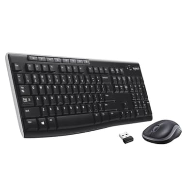 Logitech MK270 Combo Tastiera e Mouse Wireless per Windows, Layout US Internazionale QWERTY, Nero