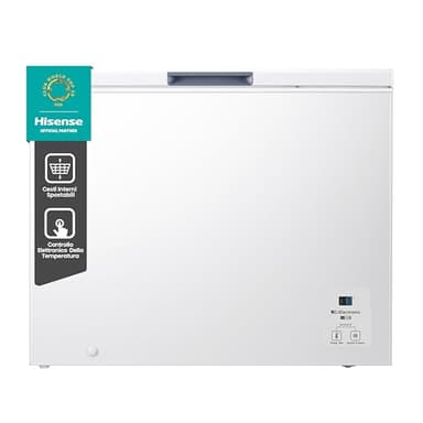 Hisense MCF248E Congelatore orizzontale a pozzetto 248 litri di capacità, Silenzioso 40 dB, Bianco, libera installazione, LxPxA 96,3x 63 x 84,7 cm