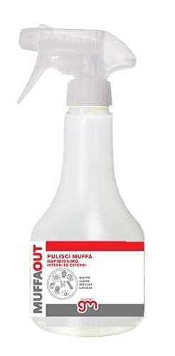 Magazzini GM MUFFAOUT, Antimuffa Spray Igienizzante, Efficace su Pareti Interne ed Esterne, Rimuovi Muffa per Muri e Piastrelle, 500ml