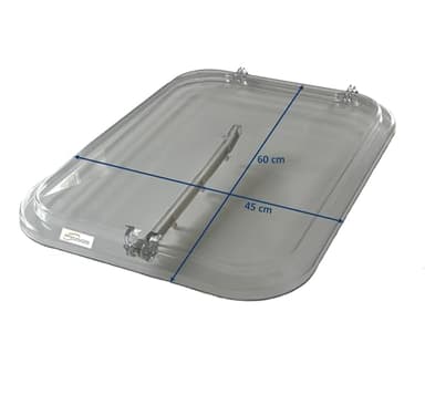 MED Cupola di Ricambio per Lucernario per Tetto 45x60cm in Plastica - Materiale Resistente e Trasparente - Facile da Installare – Altamente Compatibile