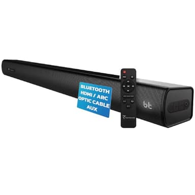 TECHMADE Soundbar TV Bluetooth | Potenza max 120W, Bassi profondi, Audio Stereo | Bluetooth, AUX, HDMI ARC, Ottico