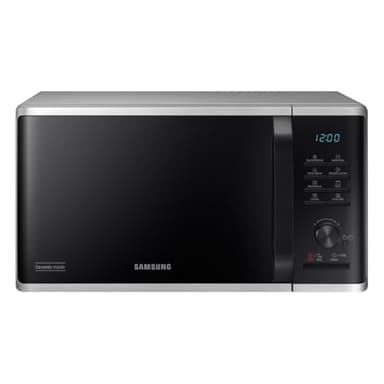 Samsung Forno a Microonde Grill Cottura Croccante MG23K3515CSE1 con Piatto Doratore incluso, Programmi Automatici, Quick Defrost, Capacità: 23L, Colore: Silver, LxAxP: 48,9 x 27,5 x 39,2 cm
