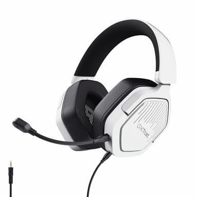 GXTrust 1492W Ravox Cuffie Gaming per PS5 PS4 Switch PC Xbox Mobile, Jack 3.5 mm, Driver da 50 mm, Archetto Imbottito, Cuffie Over Ear con Filo e Microfono Removibile, Bianco