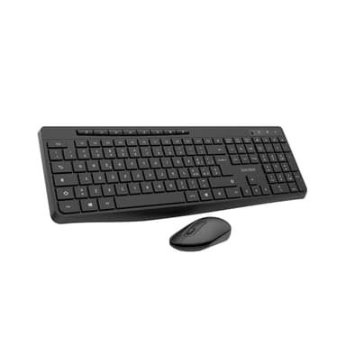 VulTech KM-841W Kit Tastiera e Mouse Wireless silenziosi layout italiano QWERTY. Design slim, Tastierino numerico, 12 tasti multimediali, protezione liquidi, PC/Laptop, Windows/Mac/Linux, Nero
