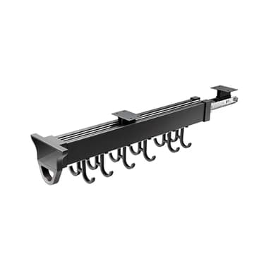 Portascope, multifunzione, da parete, per garage e casa, con 12 ganci, salvaspazio, per scopa e mocio, cucina e armadio (36 cm)