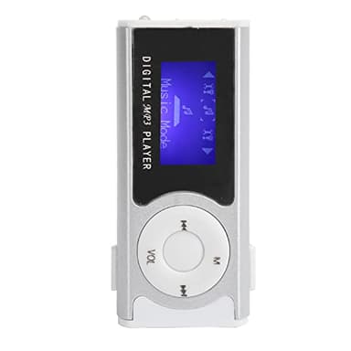 Mini Lettori Mp3, Confezione da 5 Lettori Mp3, Lettori Mp3 Economici, Torcia Mp3 Sportiva Portatile Mini Backclip LCD Mini Schermo Lettore Multimediale Musicale (Nero) (SILVER)