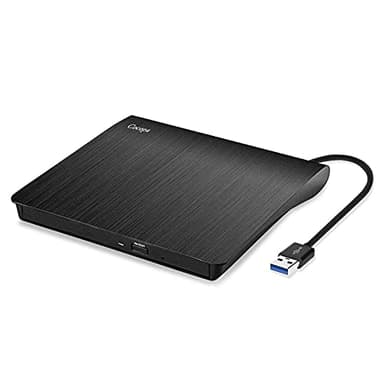 Cocopa Masterizzatore DVD Esterno, Lettore CD Esterno per PC Portatile Unità Esterna USB 3.0 DVD-R CD-RW Drive Dispositivo Ultra Slim Per Laptop Windows 98/ME/ 2000/XP/Vista/7/8/10/11 Mac Linux, Nero