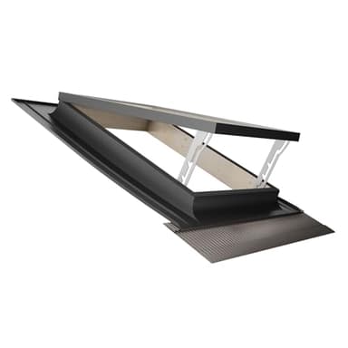 Emica - Lucernario apertura Vasistas in Alluminio | Linea Best Doppia Vetrata | Interno Legno Abete | Doppia maniglia 4 posizioni di Apertura (45x55 Base x Altezza)