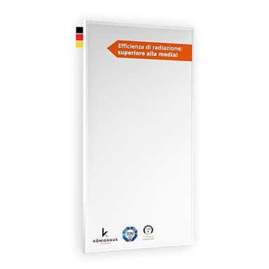 Riscaldatore a infrarossi Könighaus - 1000 watt - Eco-Modello ✓ Doppia protezione anti-surriscaldamento ✓ Temperatura di esercizio in 2-4 min ✓ Montaggio a parete