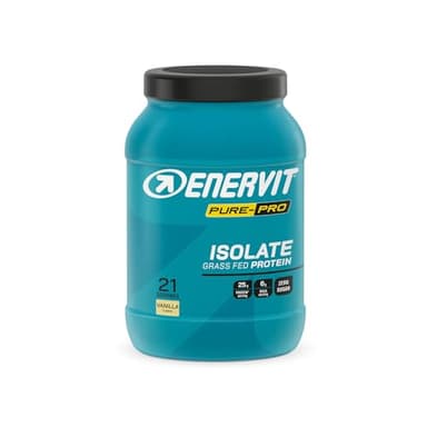 Enervit Pure-Pro Proteine in Polvere Isolate Whey Protein Grass-Fed Gusto Vaniglia,100% Proteine del Siero del Latte, Concentrato con Vitamina B6, Carica Proteica Post Workout, con Vitamina B6, 630 g