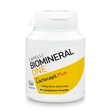 Biomineral One Capelli Più Forti, Valuminosi, Spessi, 90 Compresse, Integratore per Capelli a Base di Lactocapil Plus con Biotina, Vitamina D, Acido Linoleico e Taurina, 3 Mesi di Trattamento