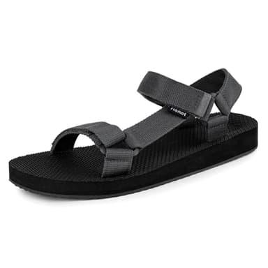 riemot Sandali Sportivi Uomo Estivi Sandali da Trekking Leggere Comode Antiscivolo Scarpe per All'aperto Escursionismo e Spiaggia Grigio EU45