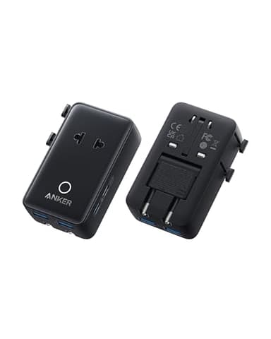 Anker Nano Adattatore Universale da Viaggio di Potenza USB a 5 Porte con 1 AC, 2 USBA e 2 USBC, Controllo Intelligente della Temperatura, Compatibile con oltre 200 Paesi, Ideale per i Viaggi.