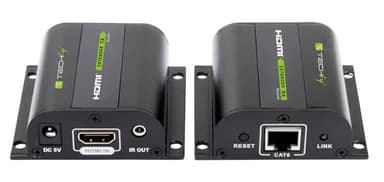 Techly 020355 Extender HDMI Full HD 3D IR su Cavo Cat.5E/6/6A/7 60m Autoregolato Nero