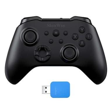 Generico ShanWan Controller Wireless con Base di Ricarica – Stick Hall Effect, Grilletti Regolabili – Switch/Switch 2 Gyro, PC, Mobile (Arancione) (Nero)