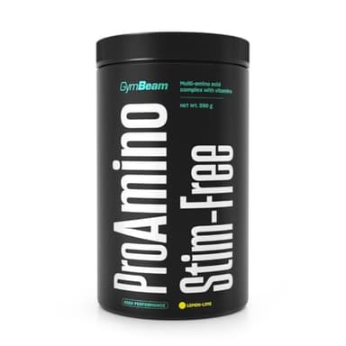 GymBeam ProAMINO Stim-Free 390g, Amminoacidi Essenziali, Amminoacidi Ramificati, Formato in Polvere 10,6g di Amminoacidi per Porzione, BCAA 4:1:1, 6 Vitamine (390 g, Lemon-Lime)