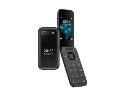Nokia 2660 Flip - Telefono Cellulare 4G Dual Sim, Tasti Grandi, Tasto SOS, Fotocamera, Bluetooth, Radio FM Wireless e lettore mp3, Ampia batteria, Nano SIM, Nero, Display 2.8" [Italia]