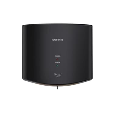 anydry 2630S Asciugamani Elettrico con fotocellula, Compatto Asciugamani ad Aria, Asciuga Mani Automatico Professionale a Parete, Guscio in plastica ABS, 1400-1650W.(Nero)