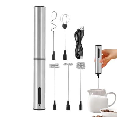 Montalatte elettrico ricaricabile – Montalatte in acciaio con tre velocità | Silenzioso portatile USB Type-C montalatte per caffè, cappuccino, tè e cioccolata calda