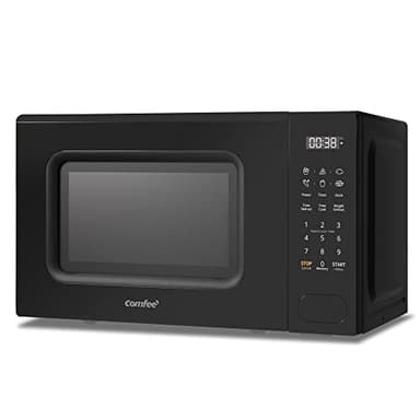 COMFEE' Forno a Microonde Digitale, 700W, 20L, 6 Menù Preimpostati, Express Cook, 11 Livelli di Potenza, Scongelamento, Funzione di Memorizzazione - Nero - CM-E202CC(BK)