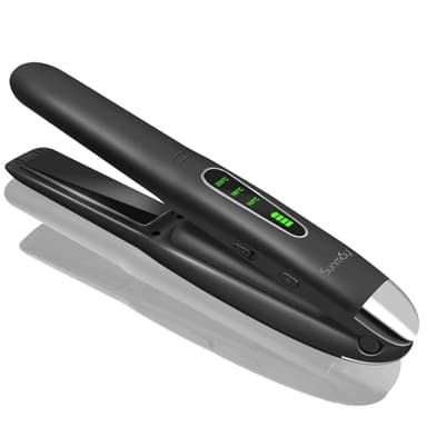 SUNMAY Voga Piastra per Capelli Senza Fili 2 in 1, Piastra Portatile Senza Fili in Titanio, Mini Piastra Capelli da Viaggio 5000 mAh, 3 Livelli di Temperatura, Riscaldamento Rapido in 20s - Nero