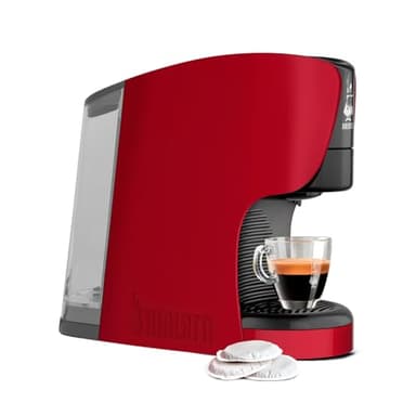 Bialetti Dama, Macchina Espresso a Cialde ESE 100% compostabili, Plastica Riciclata, Rosso