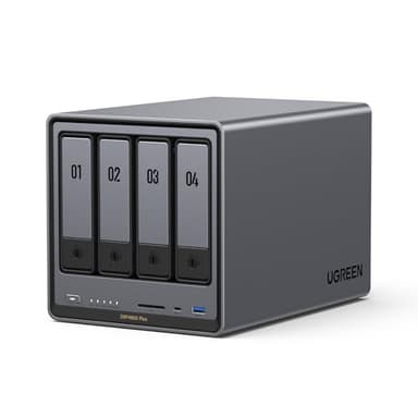UGREEN NASync DXP4800 Plus, NAS desktop a 4 bay, CPU Intel Pentium Gold 8505 a 5 core, RAM DDR5 da 8 GB, SSD da 128 GB, 1 * 10 GbE, 1 * 2,5 GbE, 2 * slot M.2 NVMe, HDMI 4K (senza disco)