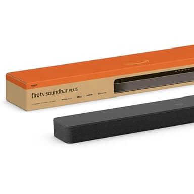 Ti presentiamo Fire TV Soundbar Plus di Amazon, 3.1 canali, design tutto-in-uno, Dolby Atmos, DTS:X, dialoghi nitidi