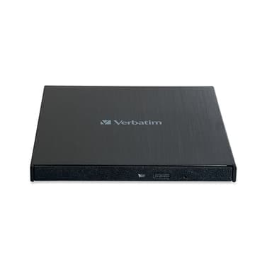VERBATIM 43890 Masterizzatore Blu-ray esterno Slimline, Porta USB 3.2, Blu-ray Player Masterizzatore, Nero