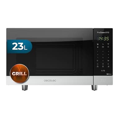 Cecotec Forno a Microonde nero ProClean 800 W, 23 litri, Rivestimento Ready2Clean per una migliore pulizia, pannello di controllo e tecnologia 3DWave, controllo touch, acciaio inossidabile