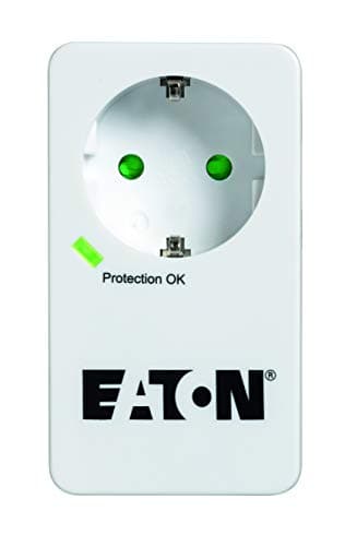 Eaton Multipresa / parafulmine - Eaton Protection Box 1 Tel@ DIN - PB1TD - 1 presa Schuko + 1 presa telefonica - Bianco e nero