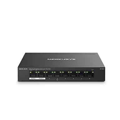 TP-Link Mercusys MS108GP PoE+ Switch 8 Porte Gigabit con 7 PoE+, 30W per Porta PoE, 65W su Tutte le Porte, 802.3af/at, Cassa in Metallo, Durevole e Silenzioso, Sdoppiatore Ethernet, Plug&Play
