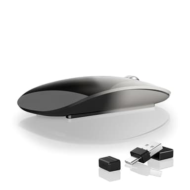 Uiosmuph G11 Mouse Wireless Ricaricabile, Mouse Senza Fili Silenzioso, 2,4 GHz con Ricevitore di Tipo C e USB per Laptop/PC/Mac/Chromebook,Grigio e nero
