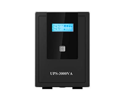 RVT SECURITY - Gruppo Di Continuità Per Casa, UPS 3000VA, joy-U3000VA, Apc Ups, Line Interactive Gruppo di Continuità, LCD 4 prese Sciuco, Display Grande E Luminoso, 39 x 15 x 20 cm, 15KG (Nero)