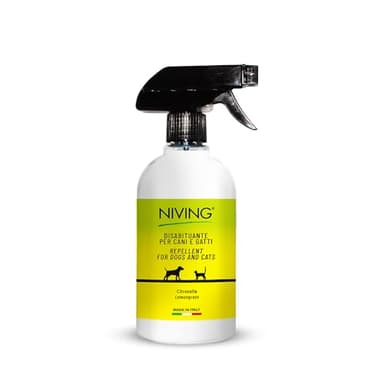 Niving Disabituante per cani e gatti | Aiuta ad educare gli animali | Scudo anti-insetti | Azione repellente | Formulazione delicata con citronella | Con spray no gas | 500 ml