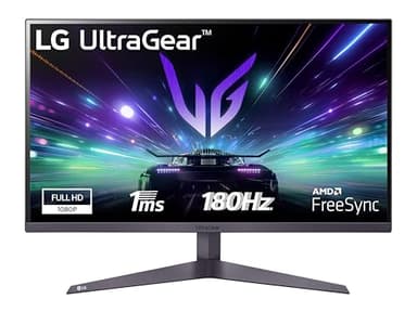 LG UltraGear 27GS50F Monitor Gaming 27" FHD (1920x1080), 180Hz, 1ms, AMD FreeSync, HDR 10, HDMI 1.4, DisplayPort 1.2, Uscita Cuffie, Flicker Safe, Nero