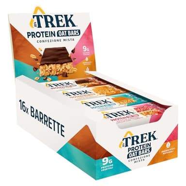JB's TREK Barretta Proteica di Avena | Confezione Mista | Proteine Vegetali | Senza Glutine | 16 x 50g Barrette | 800g