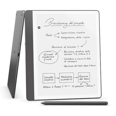 Amazon Kindle Scribe (64 GB) | Schermo ridisegnato con bordi uniformi. Ora puoi scrivere nei libri e nei documenti | Penna premium inclusa | Grigio tungsteno