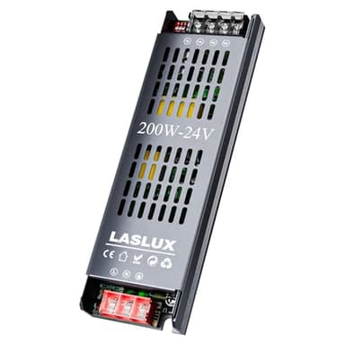 Alimentatore LED 24V 200W Ultra Sottile Dimmerabile 4 Livelli, Trasformatore 220V AC a DC 8.3A, Driver LED a Tensione Costante per Striscia (24V, 200, Watt)