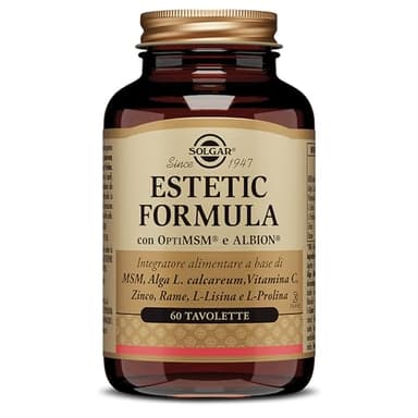 Solgar Estetic Formula, 60 tavolette, Integratore per Capelli, Pelle e Unghie, con Vitamina C, Zinco, Rame, MSM, Alga Lithotamnion Calcareum, L-Lisina e L-Prolina