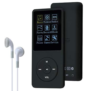 COVVY 8 GB Lettore musicale MP3 portatile da, supporta schede di memoria SD fino a 64 GB, lettore MP3 HiFi con audio senza perdita, registrazione di musica/video/voce/radio FM(8G,Nero)