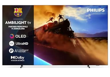 Philips Ambilight 65OLED770 4K OLED Smart TV - Display 65’’ con processore P5 AI Perfect Picture Ultra HD, Google TV, Dolby Vision e Atmos Sound - Funziona con Alexa e Google