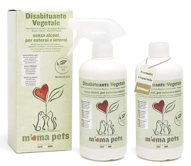 M' MA PETS Repellente Disabituante per Cani e Gatti 100% Naturale, Made in Italy - Spray Anti Urina Uso Interno ed Esterno – Formula Green a Base Vegetale Senza Alcool - 1000ml