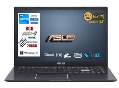 ASUS PC Portatile 15.6" FullHD – Notebook Cpu Intel N4500, 8GB RAM, SSD 256GB, Windows 11, HDMI, USB Type-C, Mouse WIFI Incluso – Computer Portatile, Laptop Perfetto per Studio, Lavoro e Casa, GAR 3Y